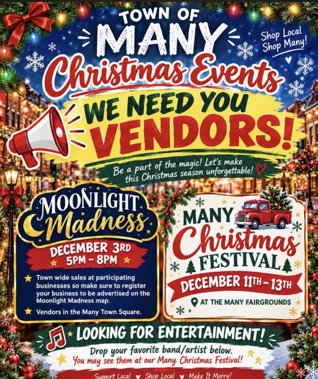 Many Christmas Festival event announcement
